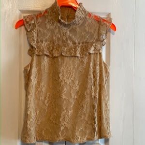 Bleh Ciel beige lace blouse size small